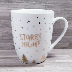 Saxon Chocolates Christmas Holiday "Starry Night" 10 oz. Coffee Mug Cup White